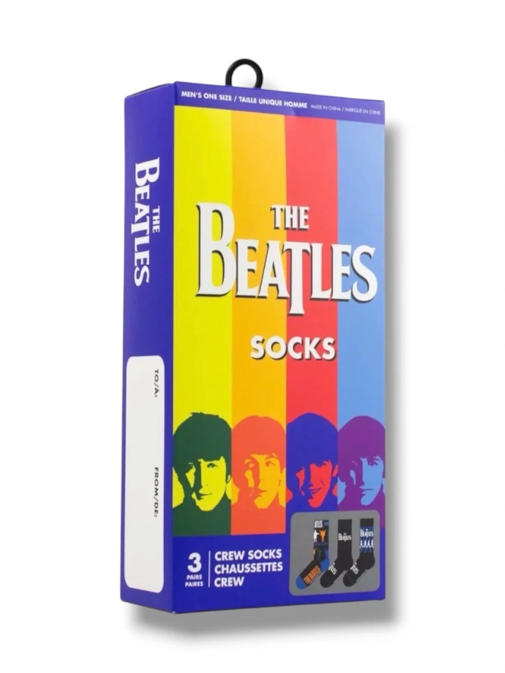 3-Pack The Beatles Funny Novelty Crew Socks - NWT